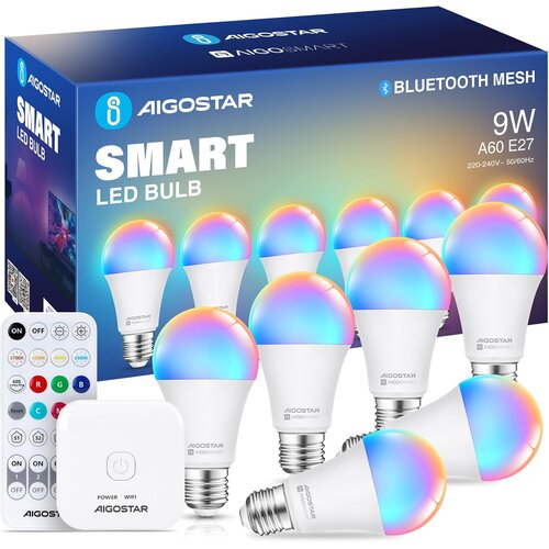 Aigostar pametne led žarnice 9 w z bluetooth in upravljanjem prek alexe - 6 kosov Cene