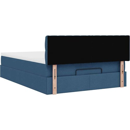  Otomanski krevet s madracem i LED plavi 140x190 cm tkanine Slike