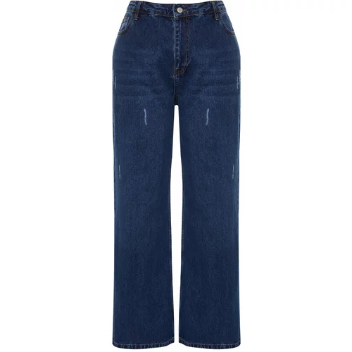 Trendyol Curve Dark Blue High Waist Wide Cut Jeans