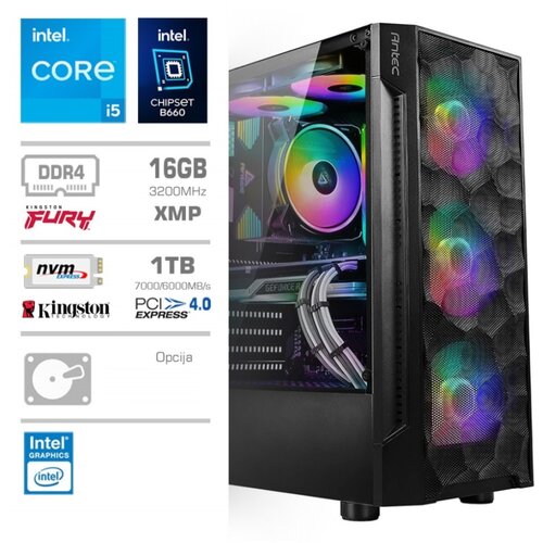 MEGA Računalnik TWR S7 i5-12400/Intel 730/16GB/1TB-4.0/750W/Brez OS Cene