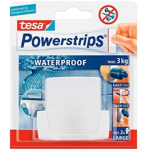 Tesa Powerstrips Waterproof Stenski kavelj (Plastika, Bela) Cene