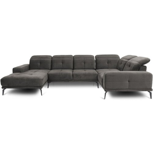 ELTAP Siva žametna kotna sedežna garnitura (desni kot/v obliki črke "U") Neviro – Cene