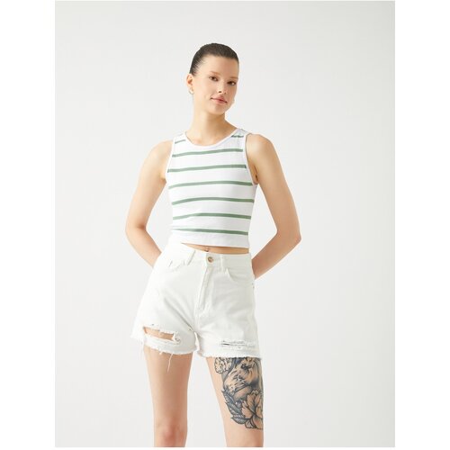 Koton Crop Ribbed Undershirt Basic Halter Neck Slike