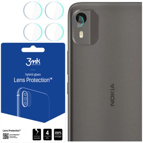 3mk ZA&amp;Scaron;ČITA ZA LEČE KALJENO STEKLO ZA NOKIA C12 - ZA&amp;Scaron;ČITNO, PROZORNO, (21966986) Slike