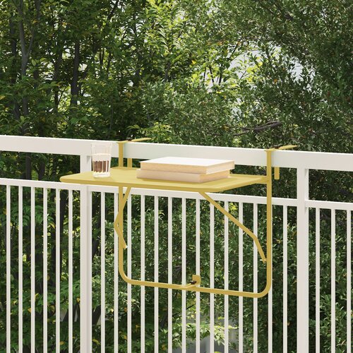 vidaXL Balkon Miza Zlata Kovina Srednja Nastavljivi nasloni za roke Cene