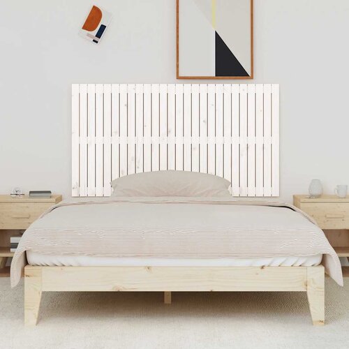 Zidno uzglavlje bijelo 166x3x90 cm od masivne borovine Slike