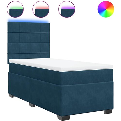 Box spring krevet s madracem plavi 90x200 cm bar&amp;scaron;unasti Slike