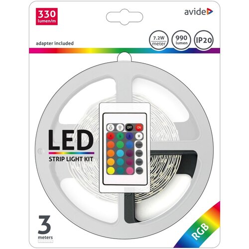 Avide led trak strip blister 12V 7.2W SMD5050 30LED rgb IP20, 3m Cene