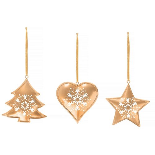  Božićni ukras-vislica trodijelna metalna 6,5 cm 3 kom set Cijene