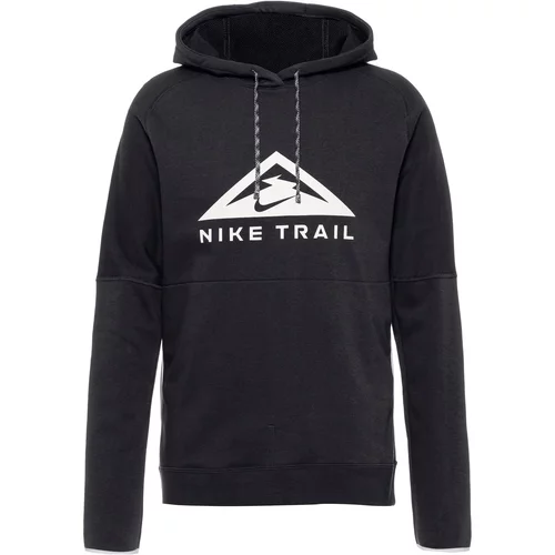 Nike Sportska sweater majica 'DF Trail' crna / bijela