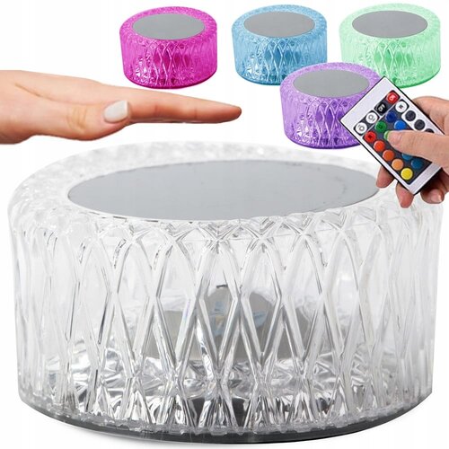  LED RGB aku. namizna kristalna svetilka USB daljinec touch Cene