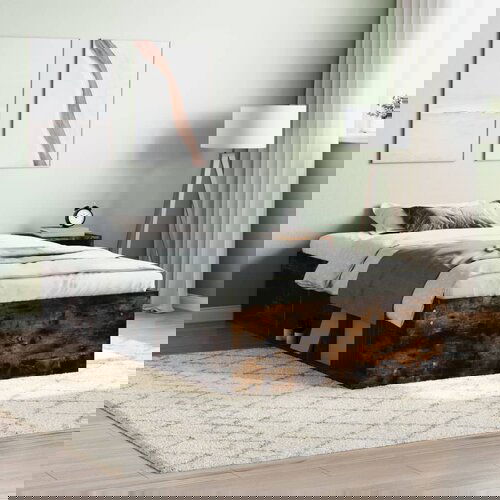 vidaXL Posteljni okvir dimljen hrast 100x200 cm Cene