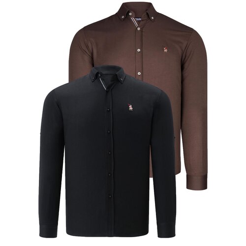 Dewberry DUAL SET G674 MENS SHIRTS-BLACK-EARTH Slike