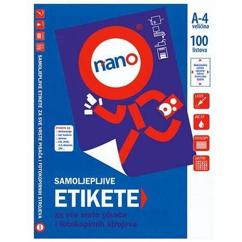 NANO Etikete za laserske i ink-jet pisače, za CD/DVD , N-CD, fi 117 mm, 100/1 Slike