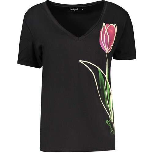Desigual Tulip ženska majica kratkih rukava crna Slike
