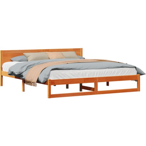  Konstrukcija postelje Rjava 200 x 200 cm Trden borov les, (5000022987) Slike