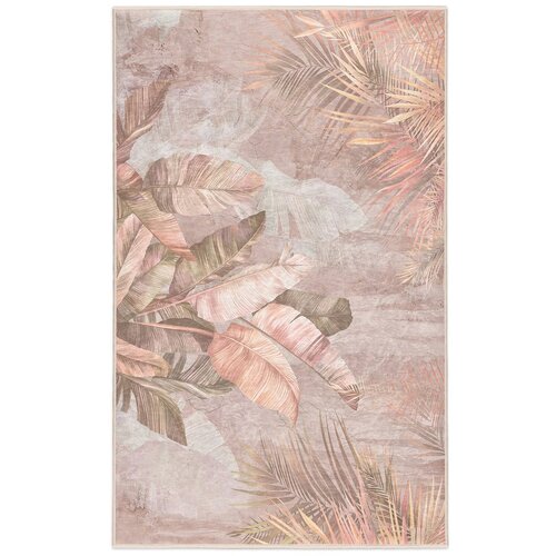 Mila Home bež pralna preproga 80x150 cm dusty leaves &amp;ndash; Slike