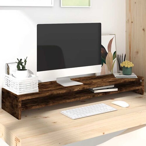  Stalak za monitor boja dimljenog hrasta 100 x 24 x 13 cm drveni Cijene