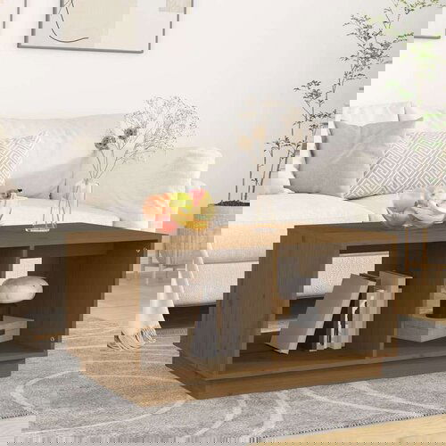  Klubska mizica medeno rjava 80x50x40 cm trdna borovina, (20712351) Slike