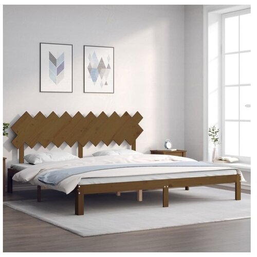 vidaXL Posteljni okvir z vzglavjem medeno rjav 200x200 cm tr Cene