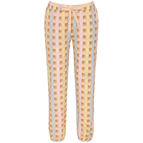 Triumph Pidžama hlače smeđa / žuta / narančasta
