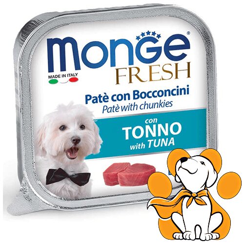 Monge fresh Pate & Chunkies with Tuna 100g, Paštete sa Tunjevinom za pse Slike