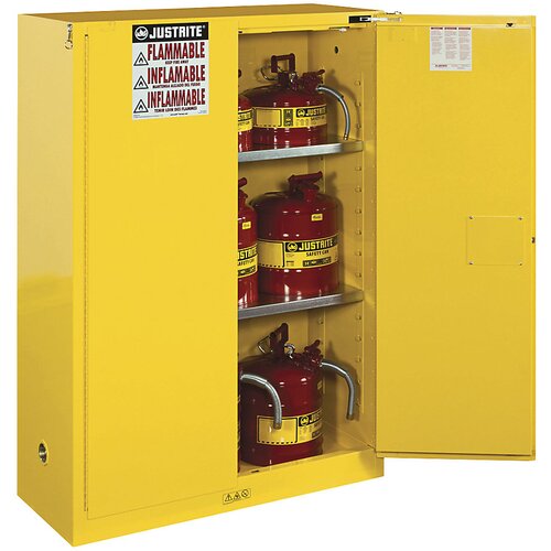 Justrite FM varnostna omara, VxŠxG 1651 x 1092 x 457 mm, samozapiralna vrata, za vodi škodljive snovi, rumena Cene