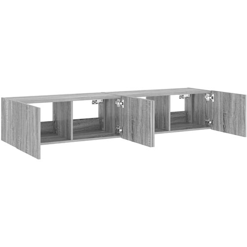  Zidni TV ormarići LED 2 kom siva boja hrasta 80x35x31 cm Slike