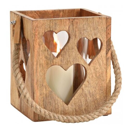  Svećnjak sa srcima 15x15xh18cm mangowood ( 10055974 ) Cene