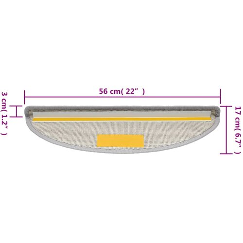  Prostirke za stepenice 10 kom 56x17x3 cm svijetlo sive poluokrugle Slike