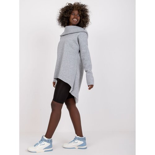 Fashion Hunters Basic gray marl Victoria sweatshirt Cene