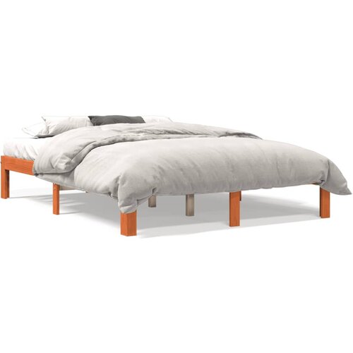 VidaXL Okvir kreveta vo&amp;scaron;tano smeđi 135 x 190 cm od masivne borovine Slike