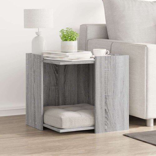 VidaXL Omara za mačje strani&amp;scaron;če siva sonoma 53x53x51 cm inženirski les Slike