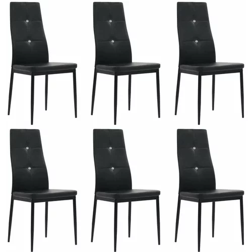  Jedilni stoli 6 kosov črno umetno usnje, (20699655)