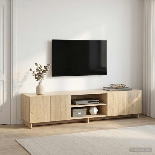  TV stalak 180 x 34,5 x 40 cm Hrast sonoma Konstruirano drvo Slike