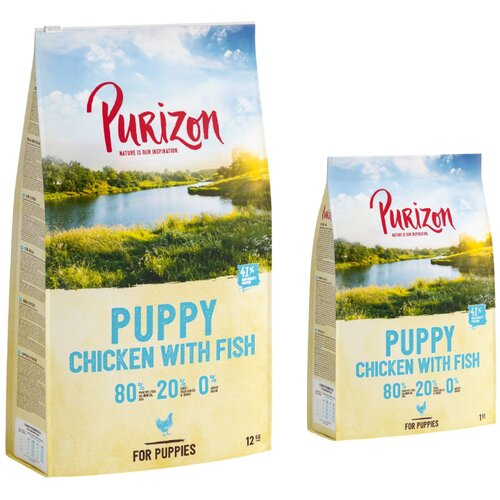 Purizon 12 kg + 2 kg gratis! 14 kg - Puppy pi&amp;scaron;čanec z ribo &amp;ndash; brez žit Slike