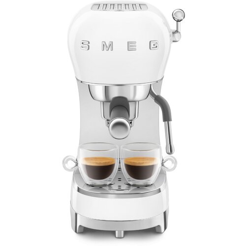 Smeg ECF02WHEU Espresso aparat za kavu u stilu 50-ih, bijeli, rucka za filter Cijene