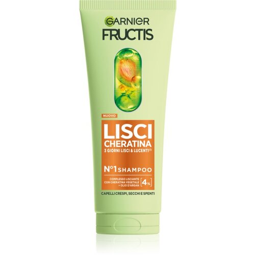 Garnier Fructis Lisci Cheratina hranilni &amp;scaron;ampon za sijaj in mehkobo las 200 ml Slike