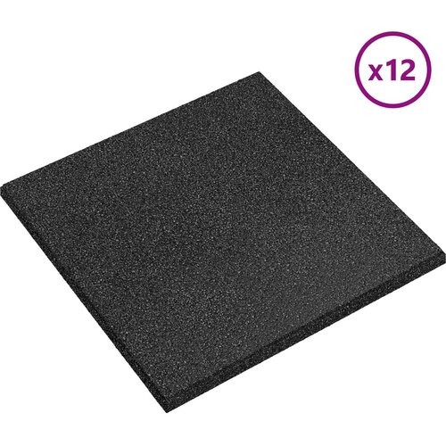  Ploče za za&amp;scaron;titu od padova 12 pcs Crna 50 x 50 cm Guma Slike