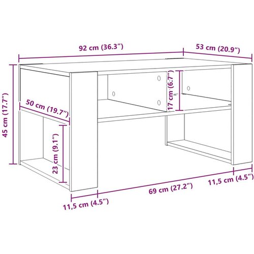  Stolić za kavu Dimljeni hrast 92 x 53 x 45 cm Konstruirano drvo Slike