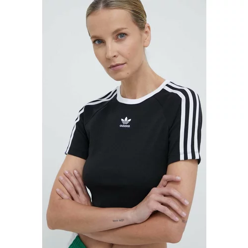 Adidas Kratka majica 3-Stripes Baby Tee ženska, črna barva, IU2532