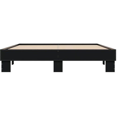  Okvir za krevet crni 150x200 cm konstruirano drvo i metal Slike