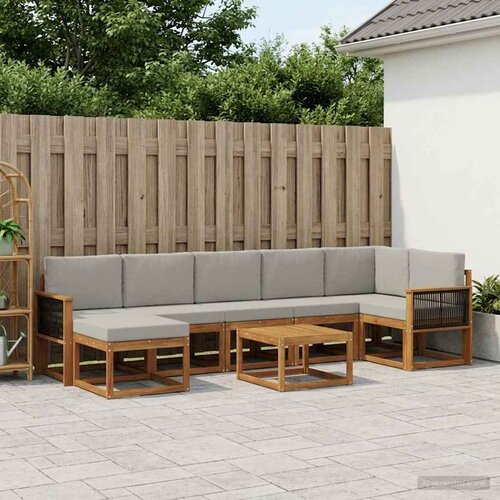  Set vanjskih sofa 8 kom. Prirodna i svjetlosiva Poliester Cijene