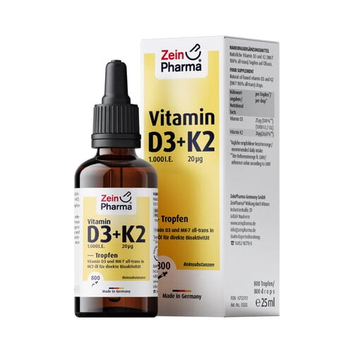 ZeinPharma Vitamin D3 1000 I.E. + K2 kapi Slike