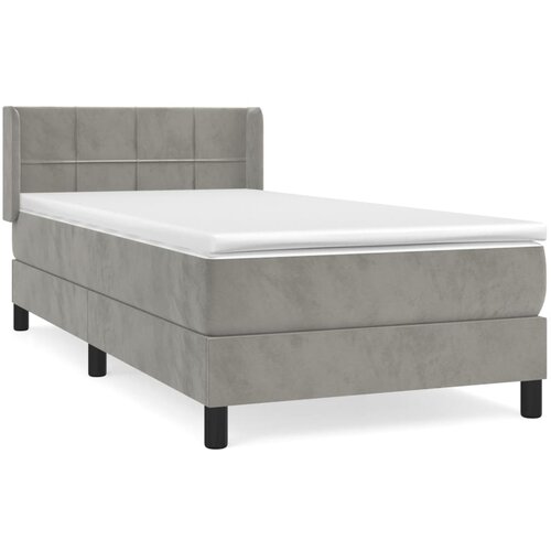 Maison Chic Box spring postelja - Vzmetna postelja z vzmetnico svetlo siva 100x200 cm žamet SL14242, (21902996) Slike