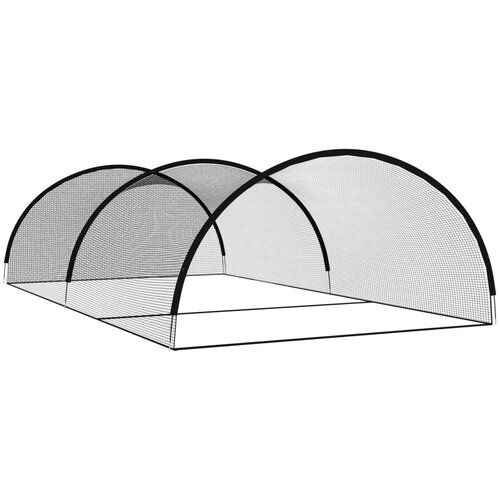  Mreža za kavez za bejzbol crna 900x400x250 cm od poliestera Slike