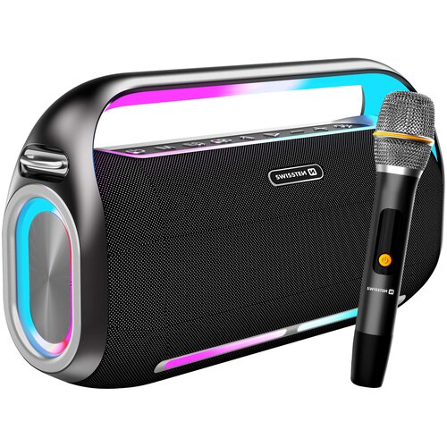 BZ Swissten, Zvočnik Bluetooth s prenosnim mikrofonom 13 ur delovanja baterije, Črna, (5000141441) Cene