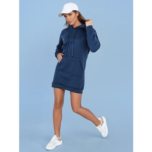 DStreet Bluza damska długa z kapturem oversize TIMMY ciemnoniebieska Cene