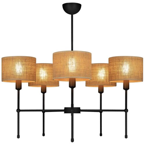  Luster na &scaron;ipci MADELA 5xE14/40W/230V juta/crna Cene
