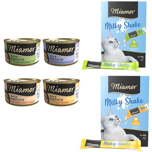  24x85g Miamor paštete + 4x20g Miamor Milky Shake puretina/piletina gratis! - Mješovito pakiranje perad (4 vrste) Cijene